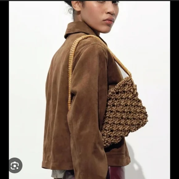 Zara Tan Woven Shoulder Bag - Picture 2 of 5